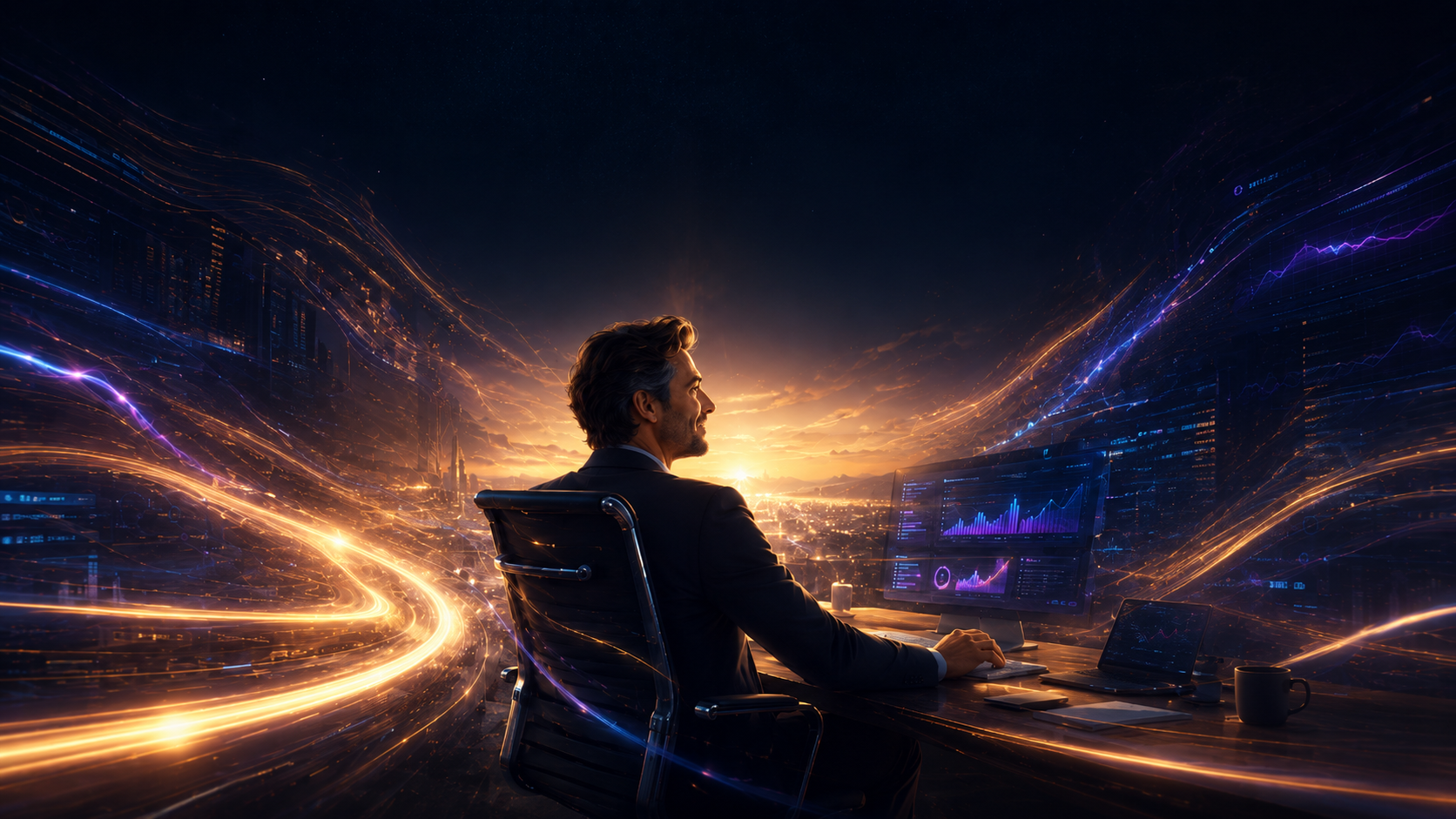 A founder at the helm as light-streams of momentum flow through the business